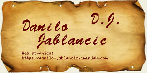 Danilo Jablančić vizit kartica